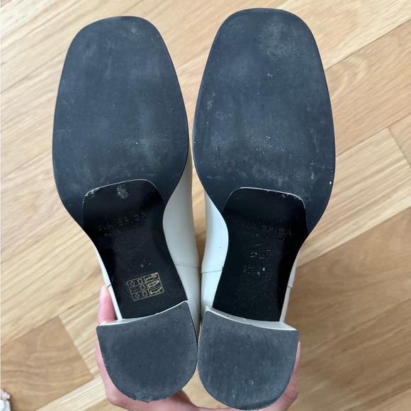 Via Spiga White Black Elastic Delaney Ankle Boots Bootie Block Heels - Picture 2 of 2